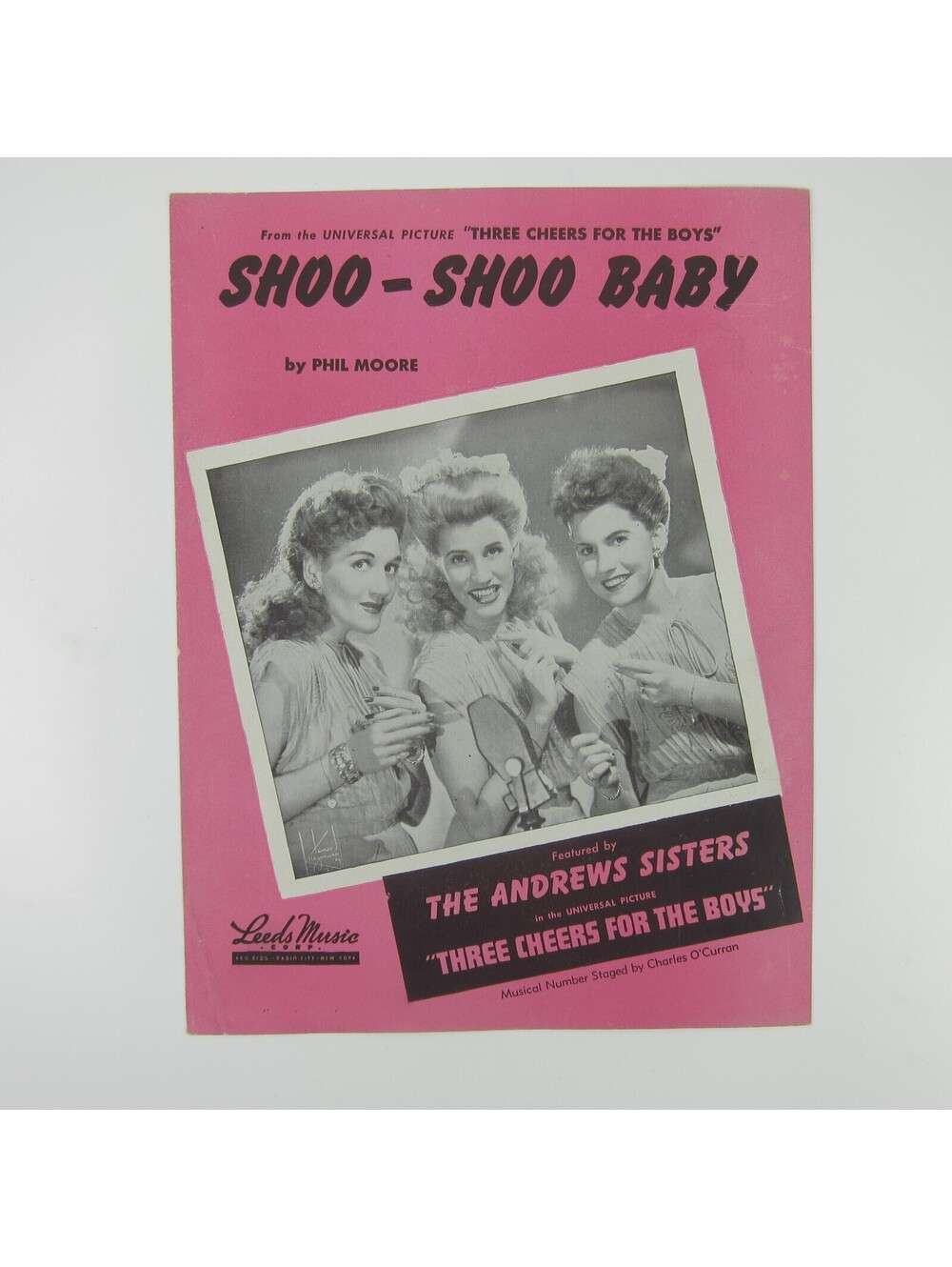 Sheet Music Three Cheers For The Boys Shoo Shoo Baby The Andrews Sisters 1943